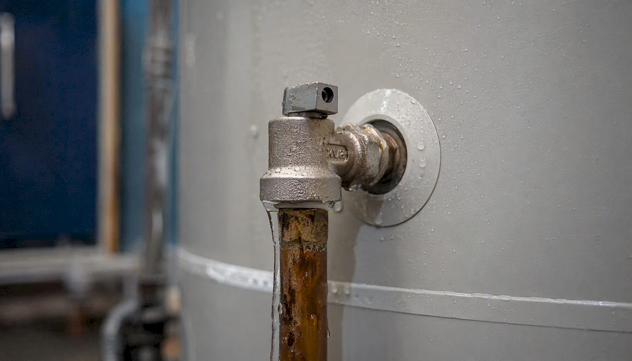 Wet T\&P valve on water heater leaking