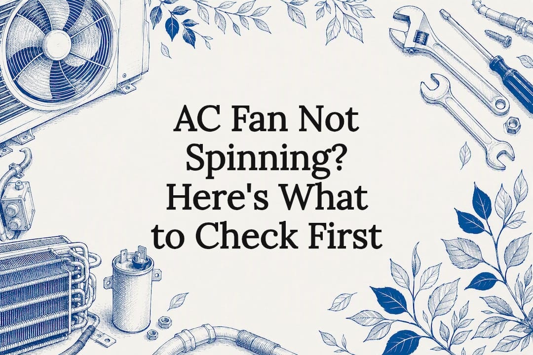 Decorative HVAC repair themed title card illustration