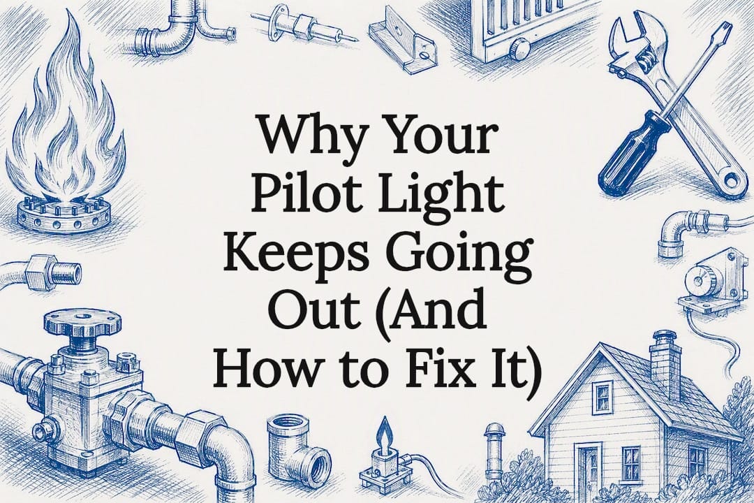 Decorative title card illustration for pilot light article