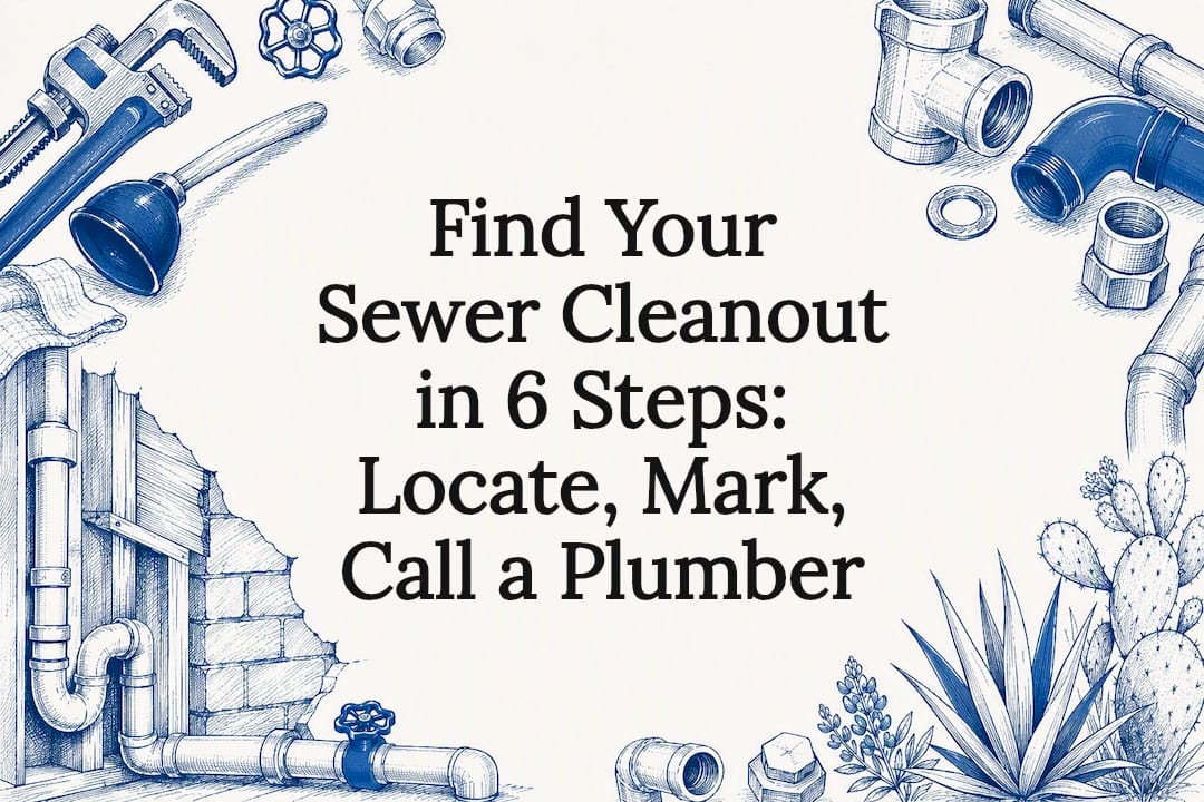 Decorative title card plumbing illustration