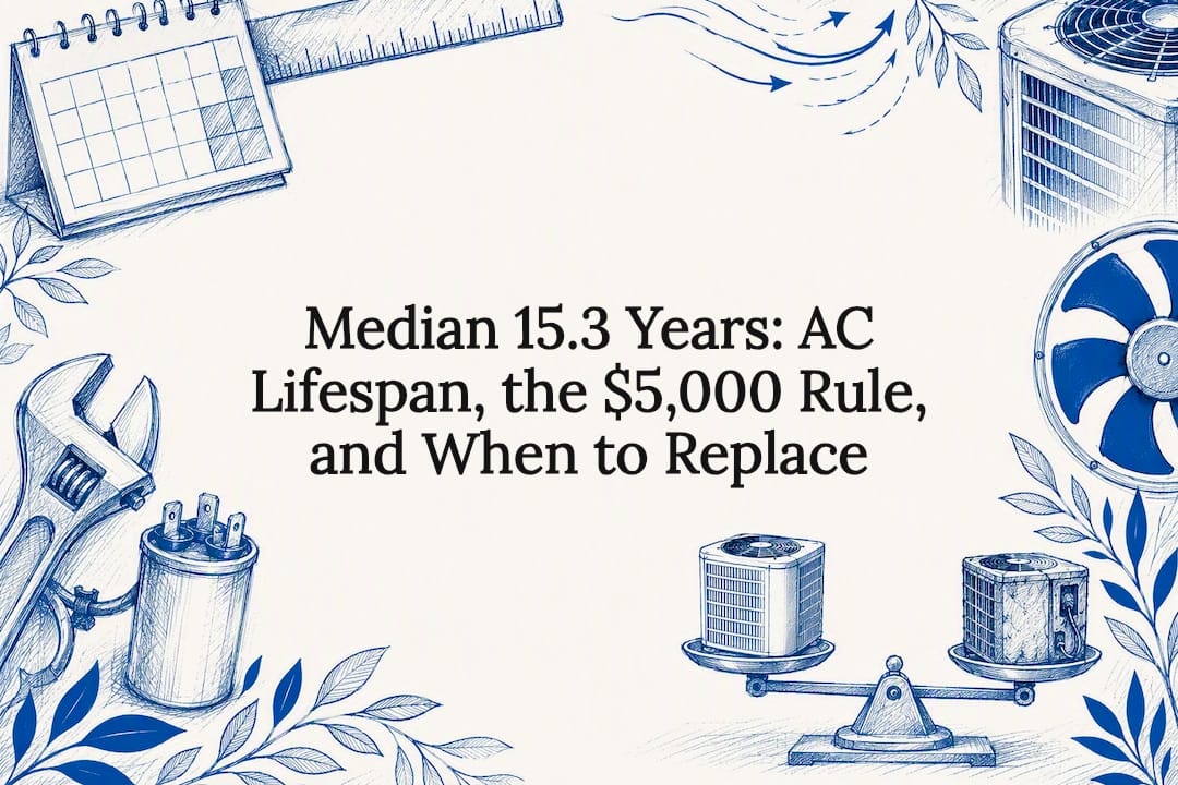 Decorative AC lifespan title card illustration