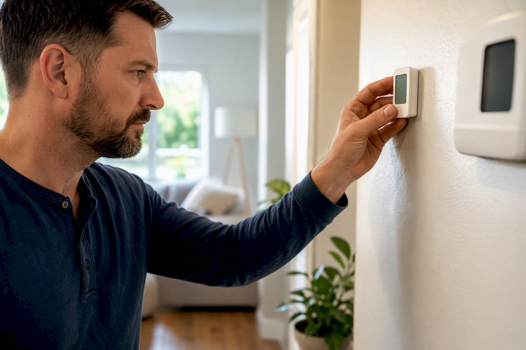 Thermostat and thermometer being compared