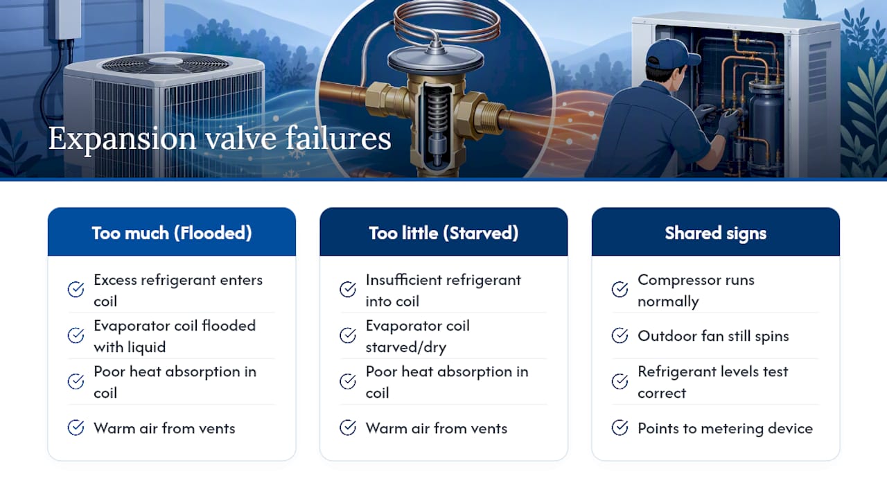 Expansion valve refrigerant flow comparison