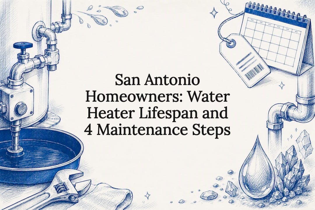 Decorative water heater maintenance title card
