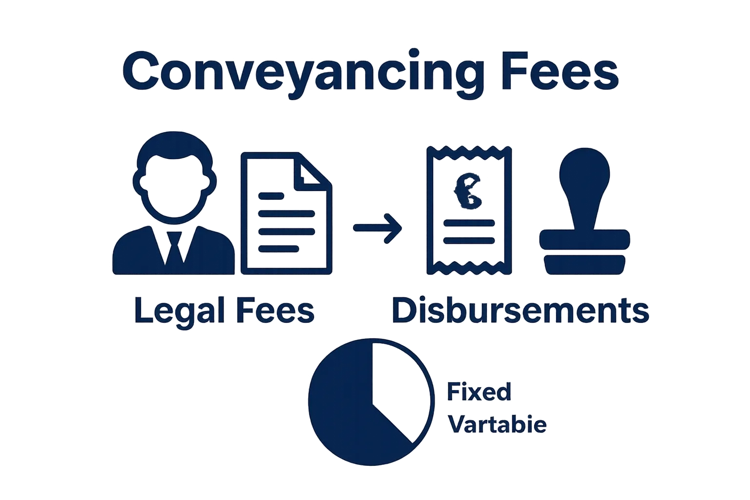 Infographic comparing legal fees and disbursements in conveyancing