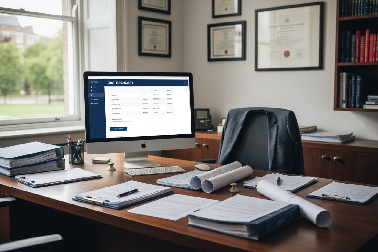 conveyancing solicitor office desktop