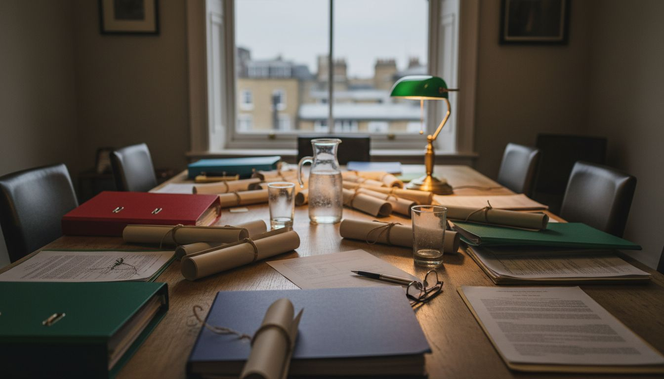 Homebuyer and conveyancer meeting over files