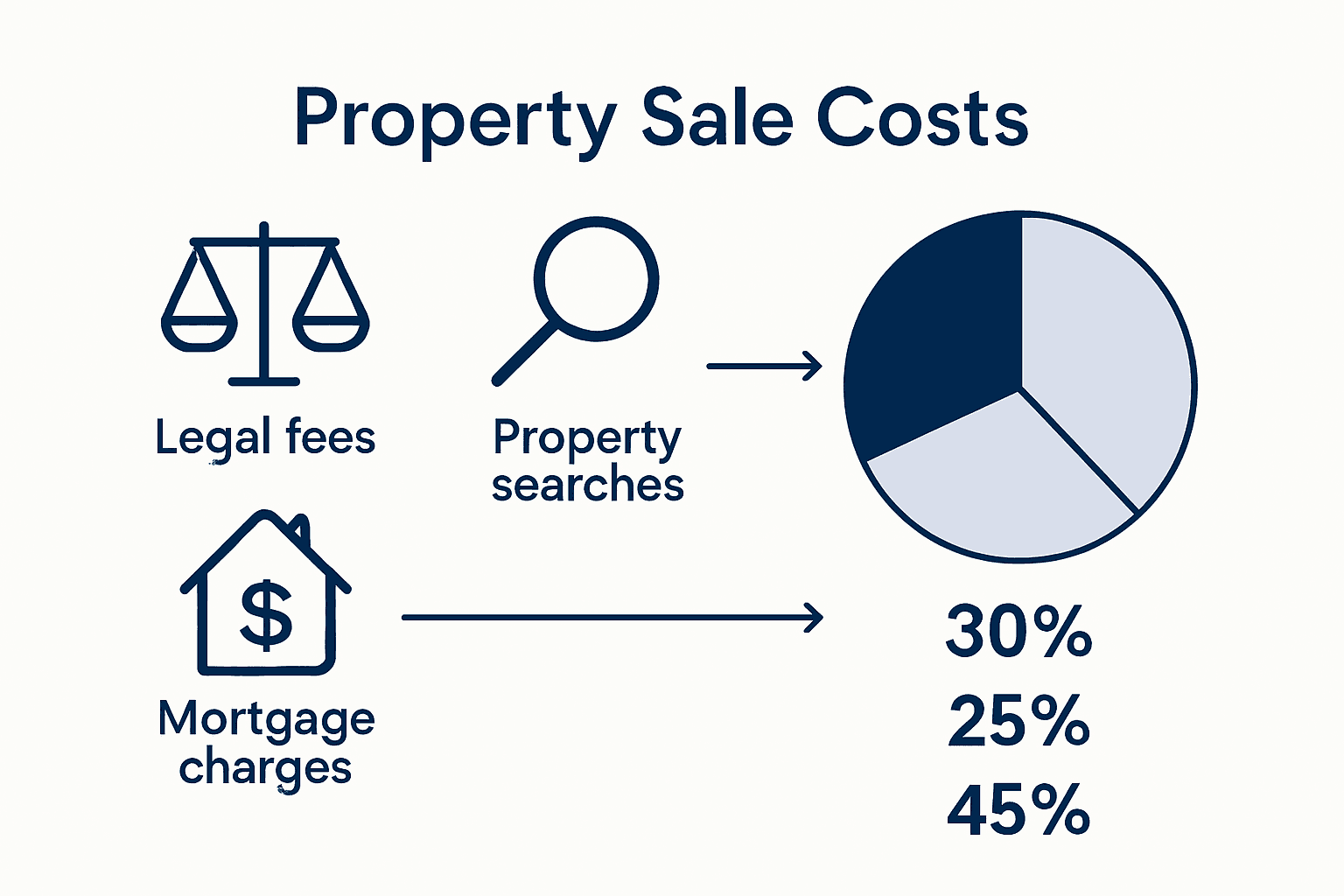 Infographic showing property sale fee breakdown