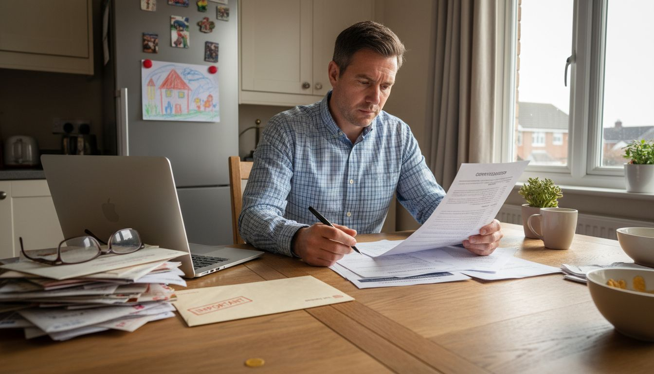 Person comparing conveyancer fee quotes at home