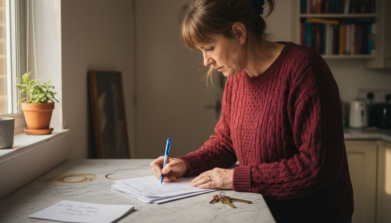 Home seller signing property sale paperwork