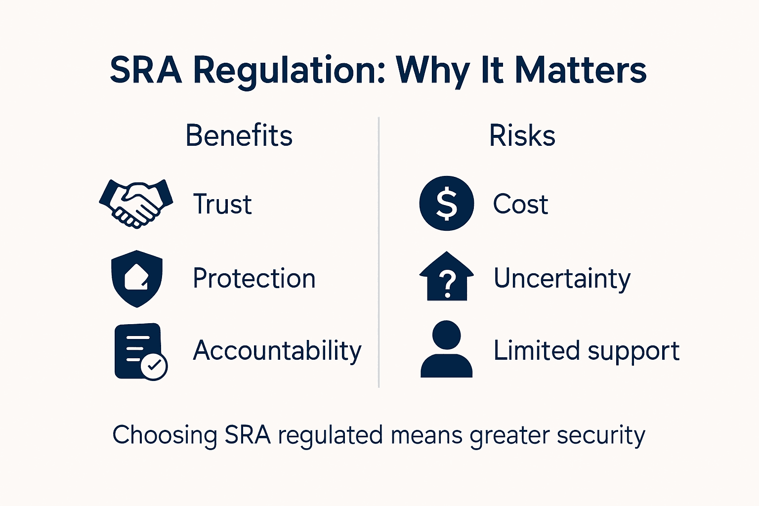 Infographic comparing SRA benefits and risks