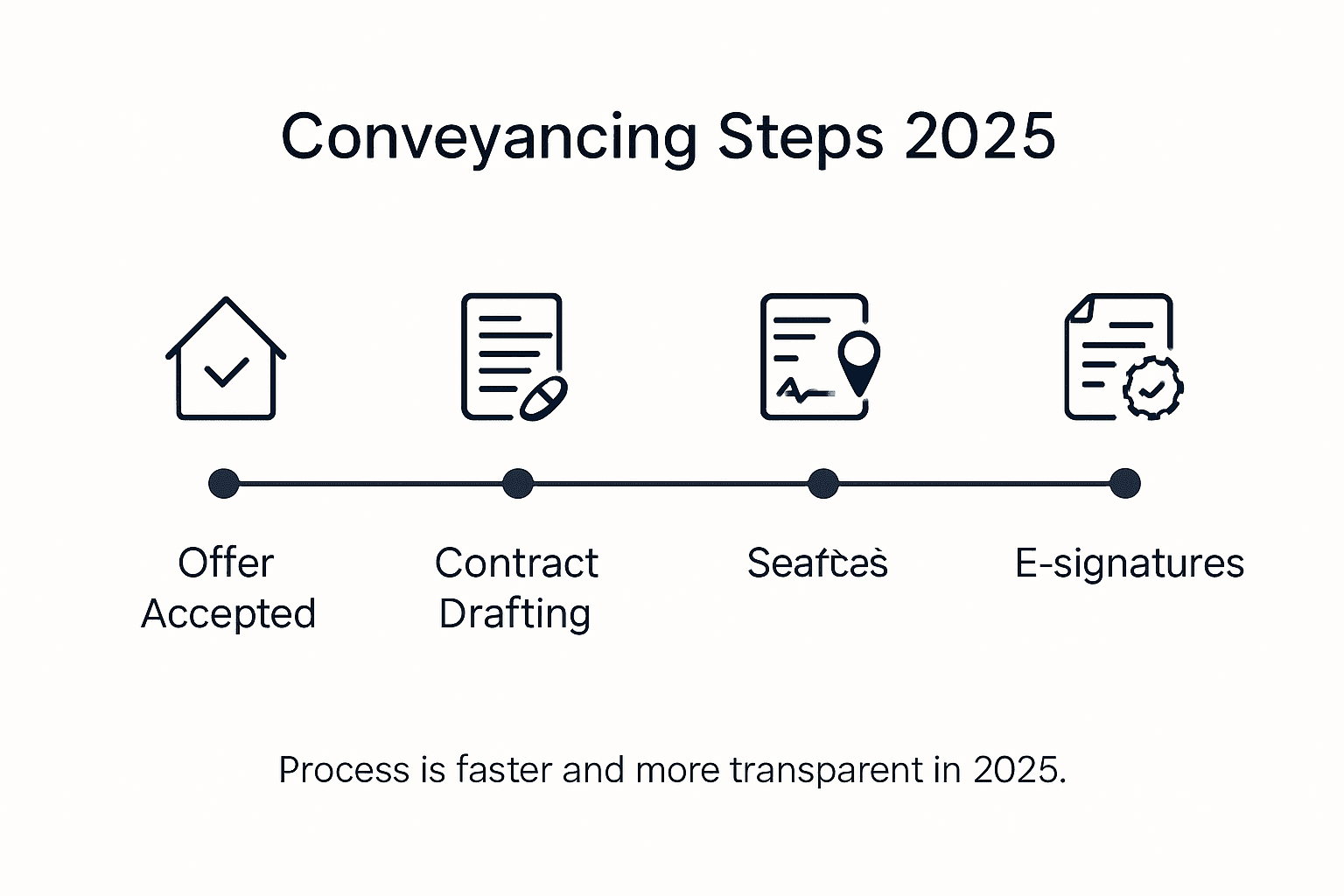 Infographic conveying 2025 conveyancing process steps