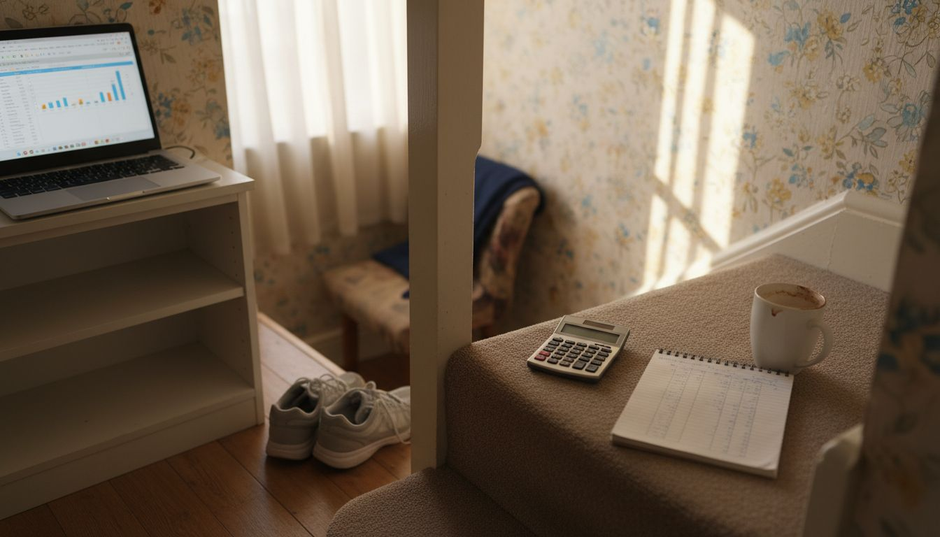 Homeowner calculating staircasing costs staircase