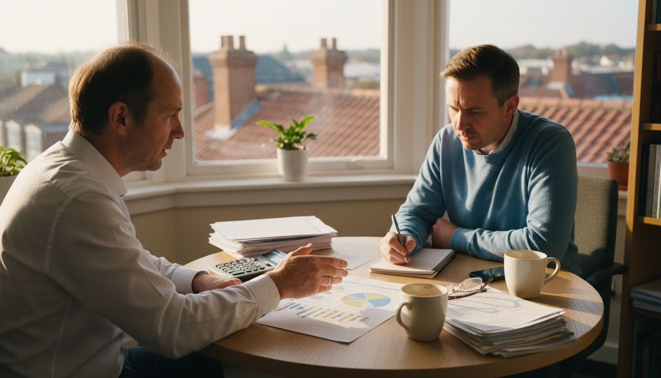 Advisor showing remortgage savings chart to client
