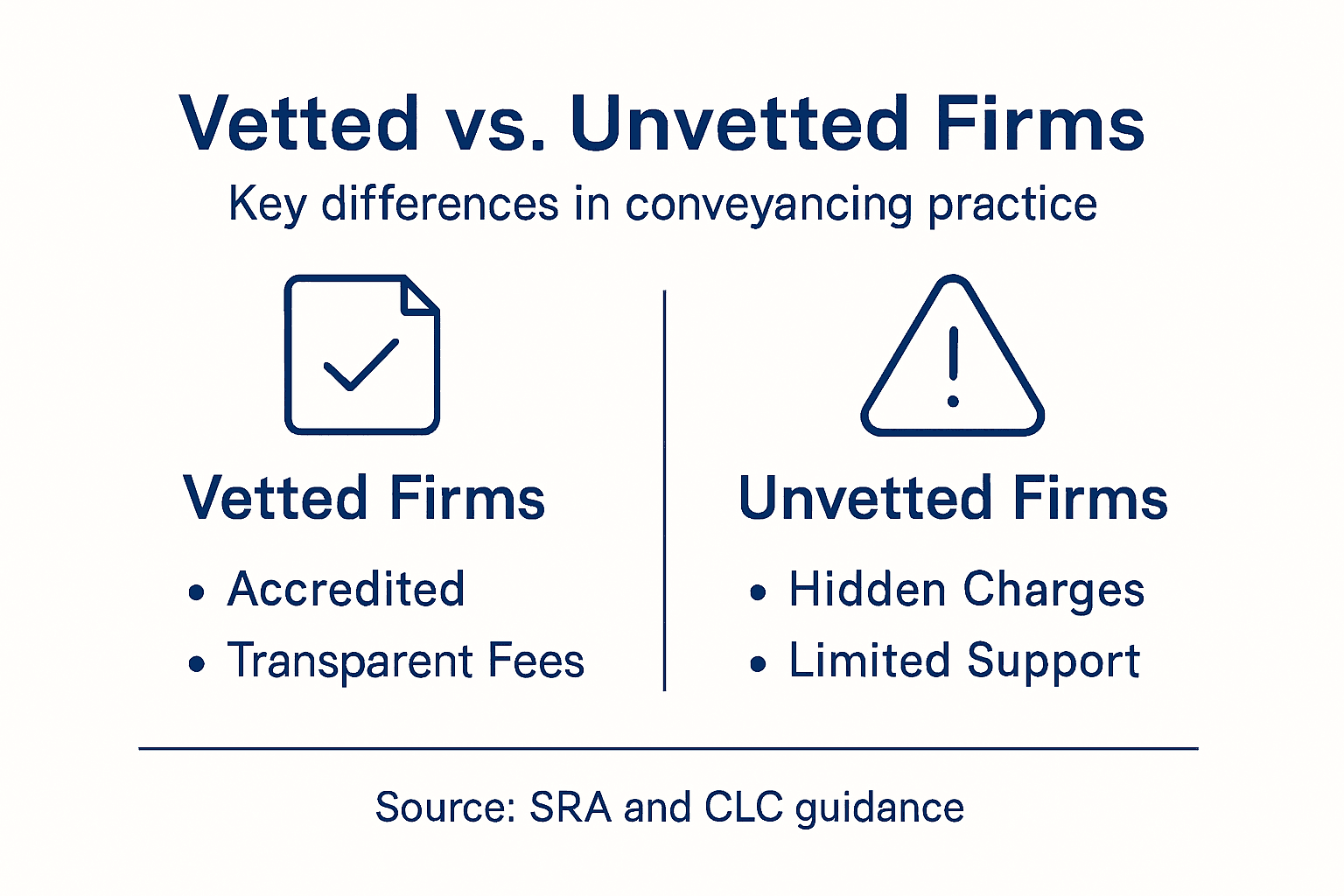 Infographic comparing vetted and unvetted firms