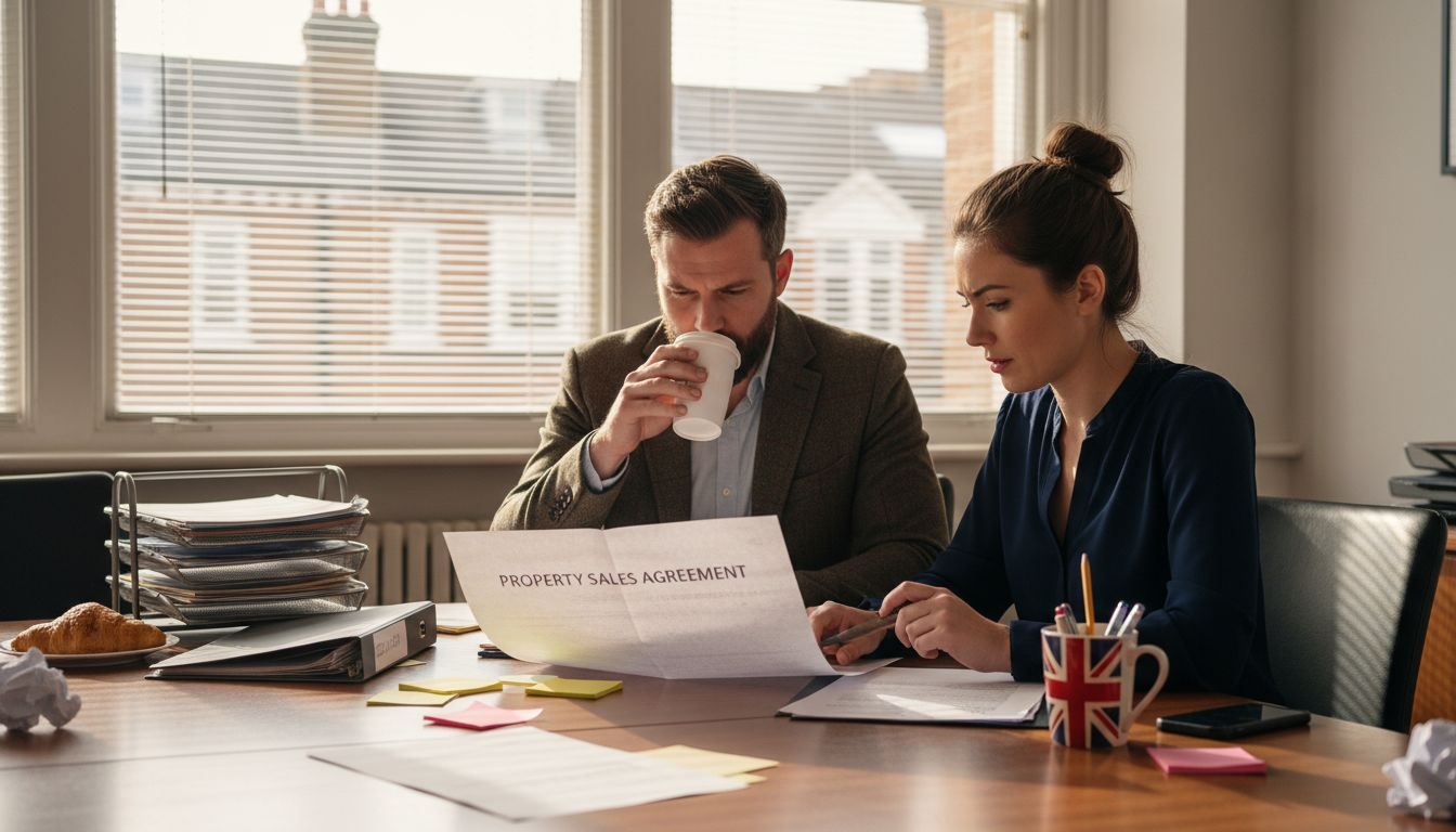 Legal team reviewing property contract together