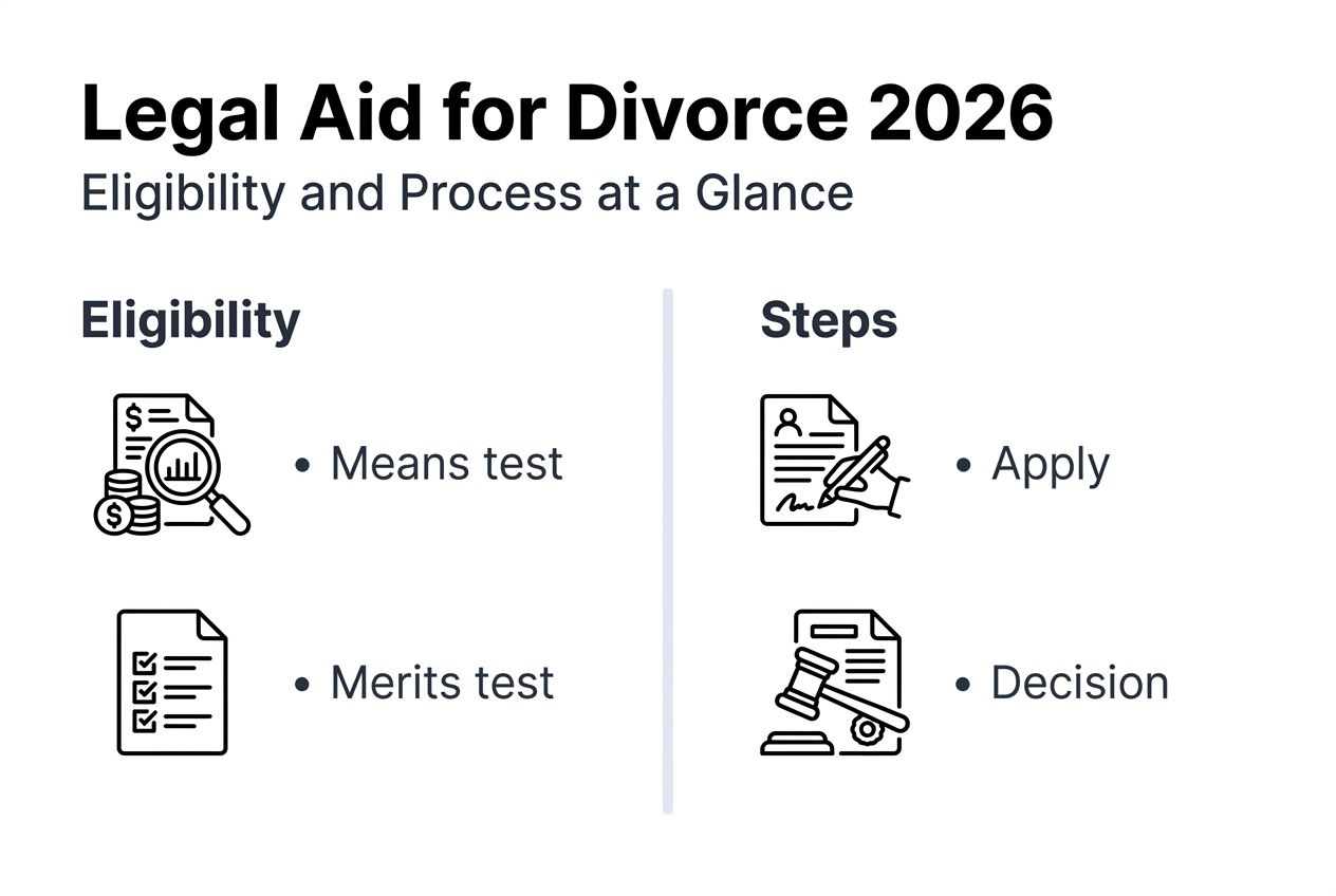 Infographic on divorce legal aid eligibility steps