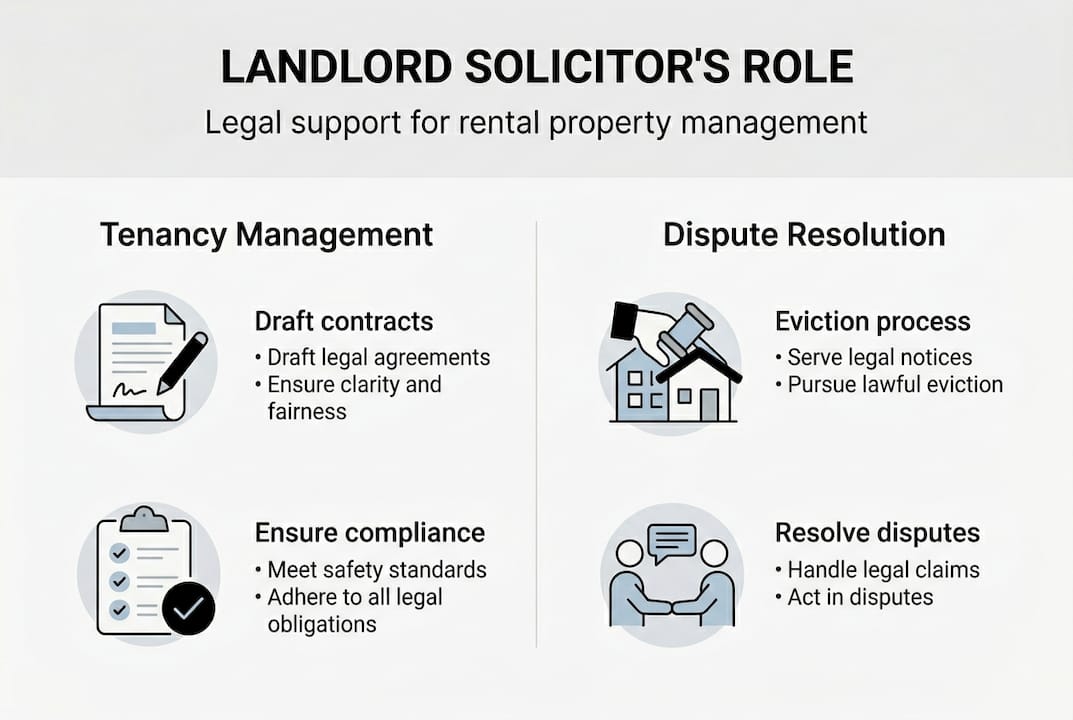 Infographic showing landlord solicitor roles and services