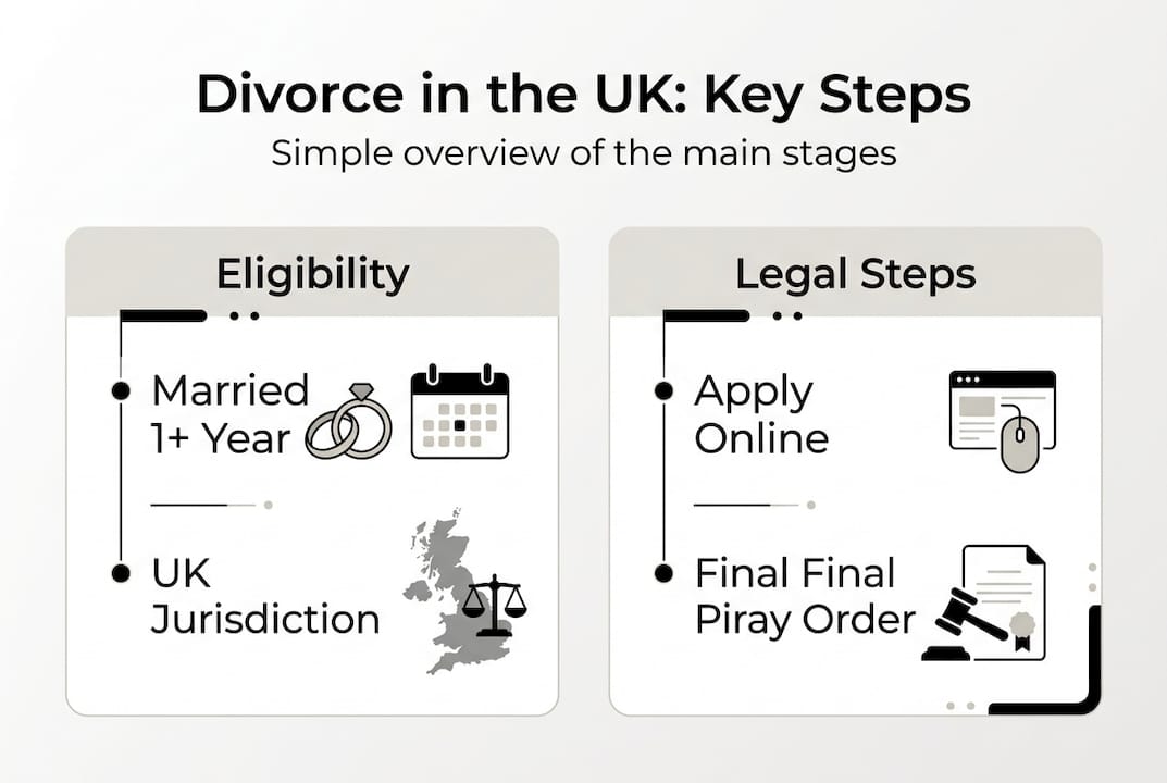 Infographic showing UK divorce process steps