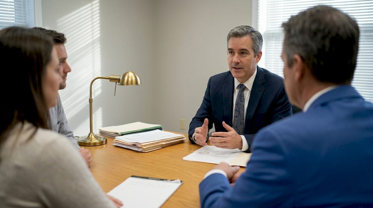 Solicitor mediating property settlement meeting