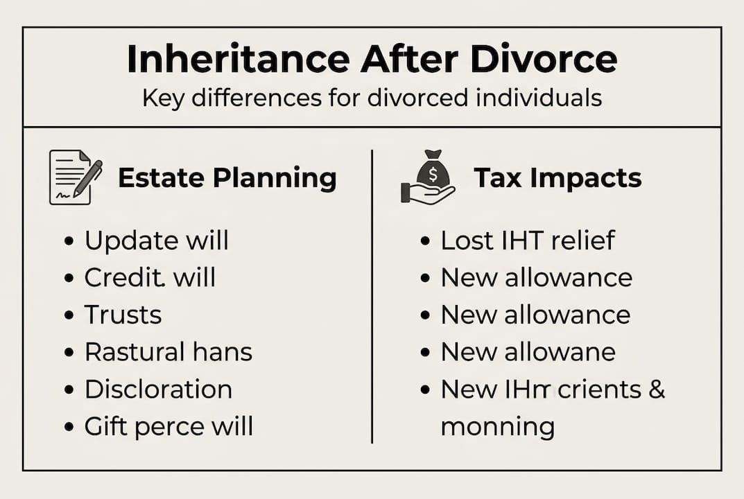 Infographic showing inheritance planning after divorce
