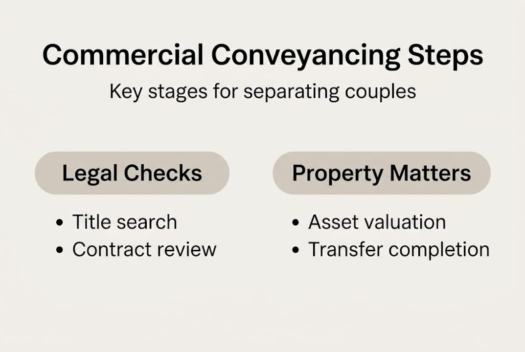 Infographic steps for conveyancing separation process
