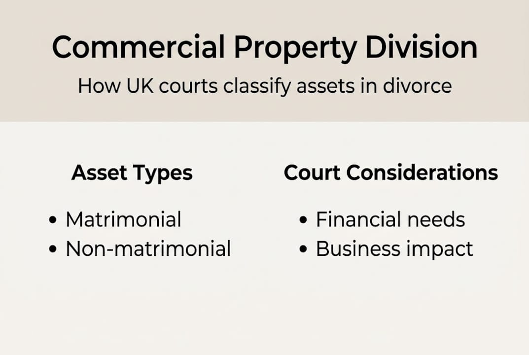 Infographic showing UK divorce asset classification