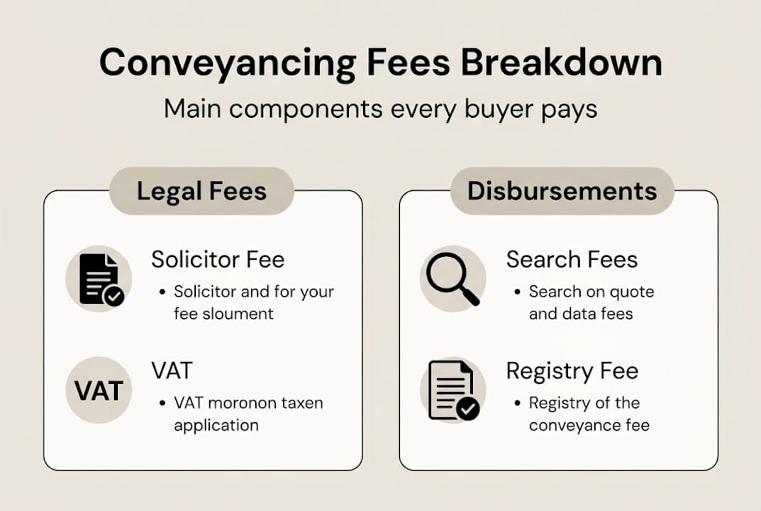 Infographic splitting conveyancing fees and disbursements