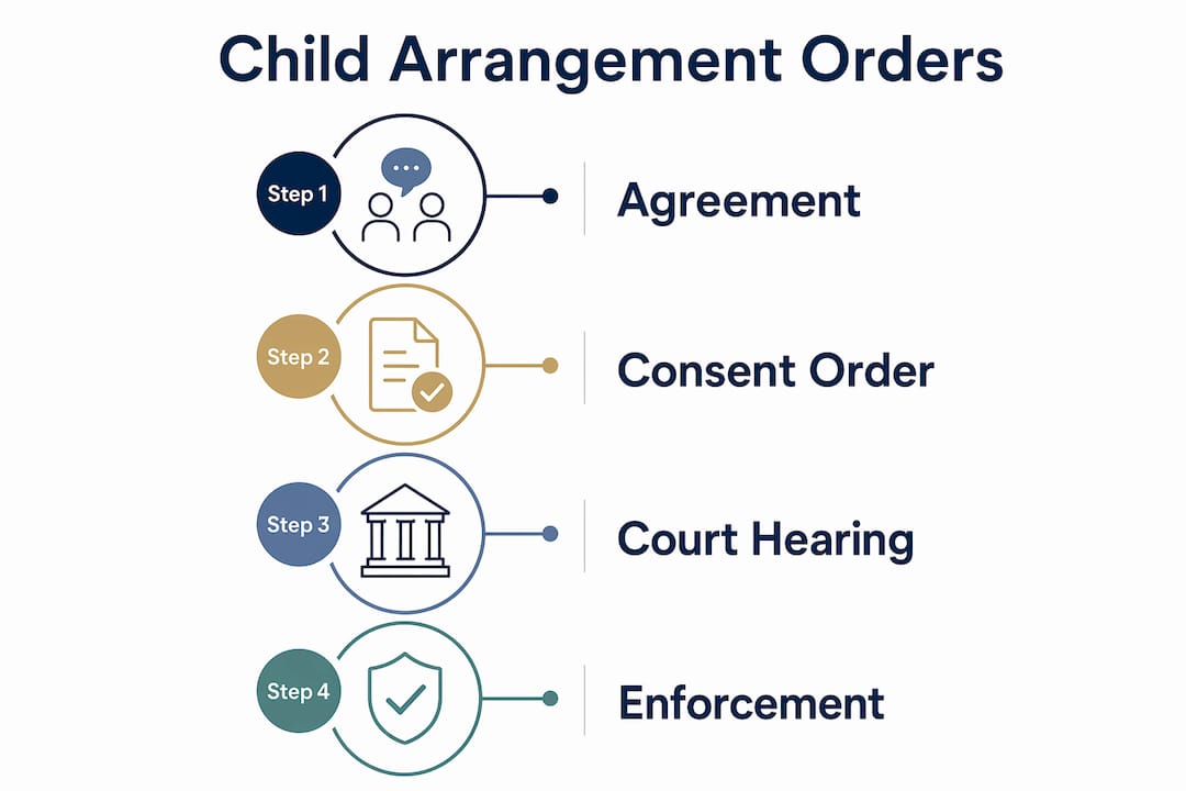Infographic showing child arrangement order process steps