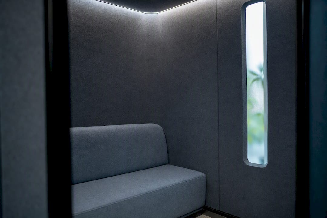 Interior of an acoustic office pod