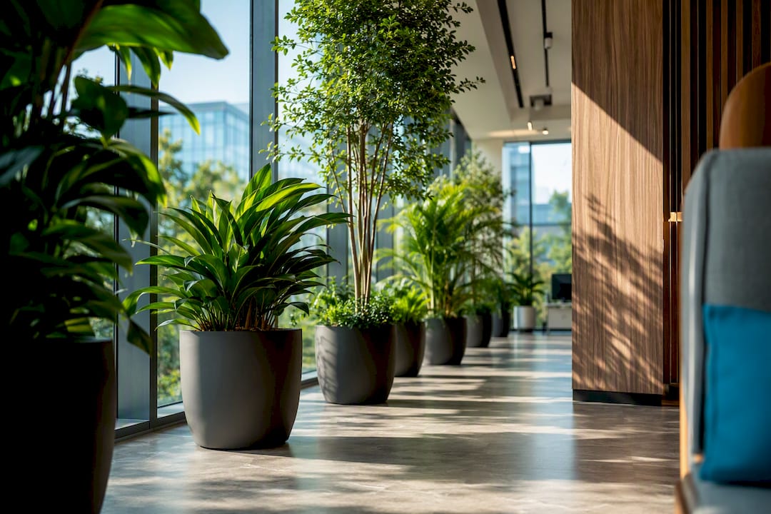 Office planting beside natural daylight