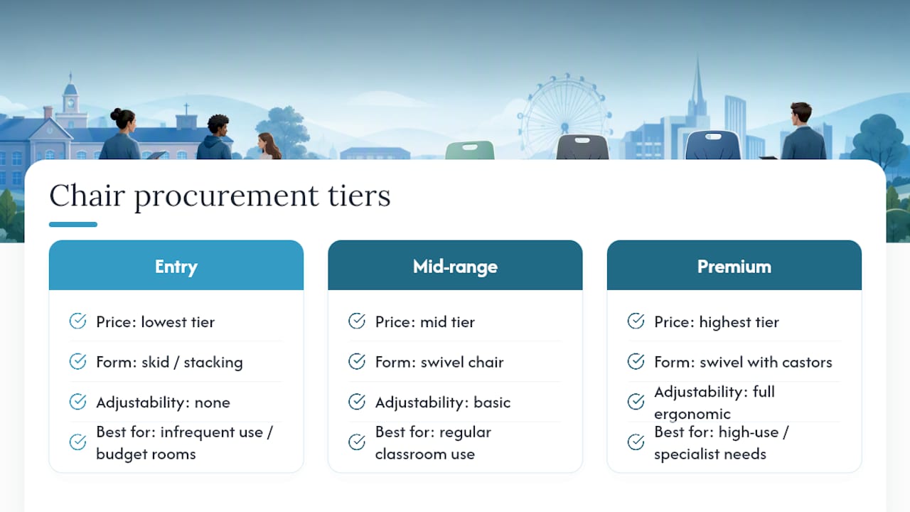 Three tiers of classroom chair procurement