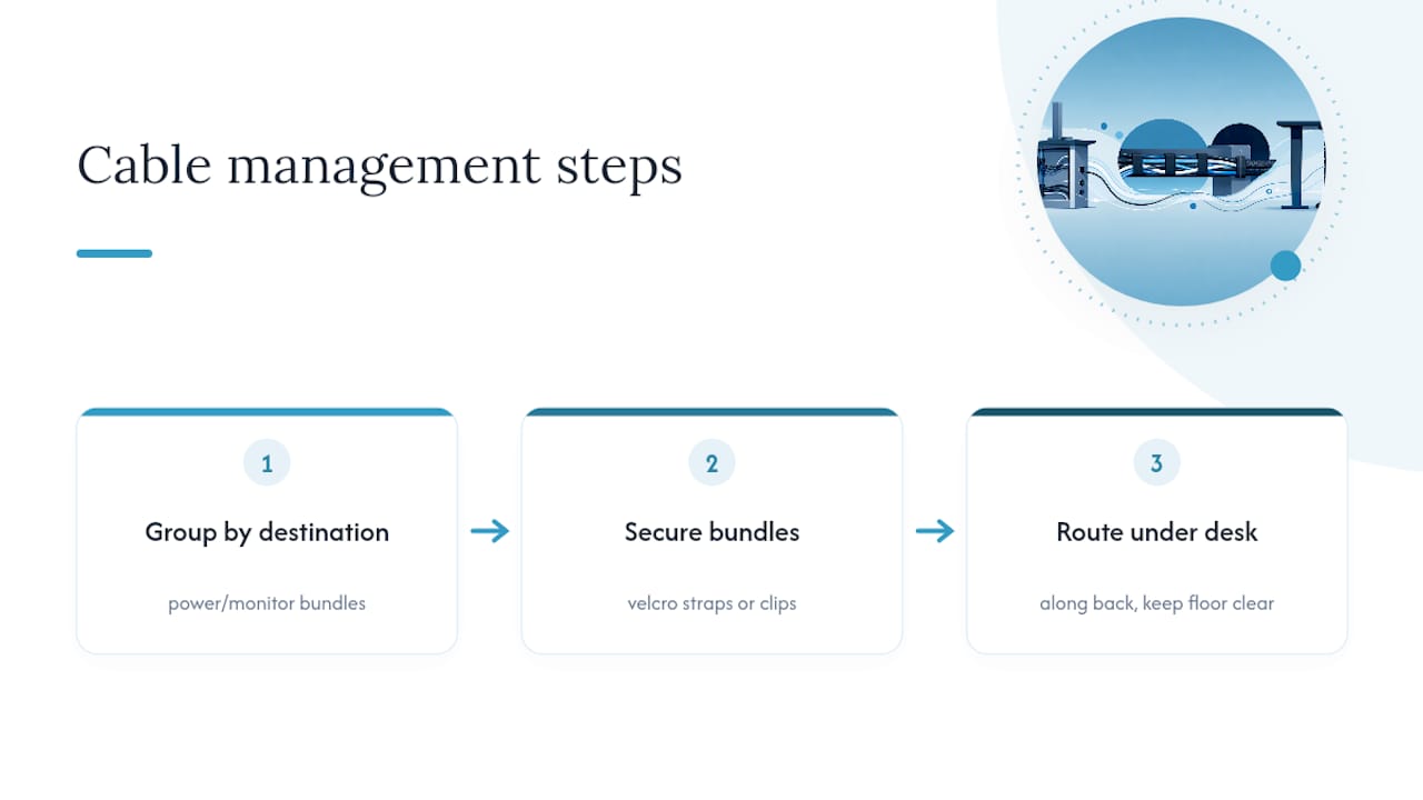 Three-step cable routing process