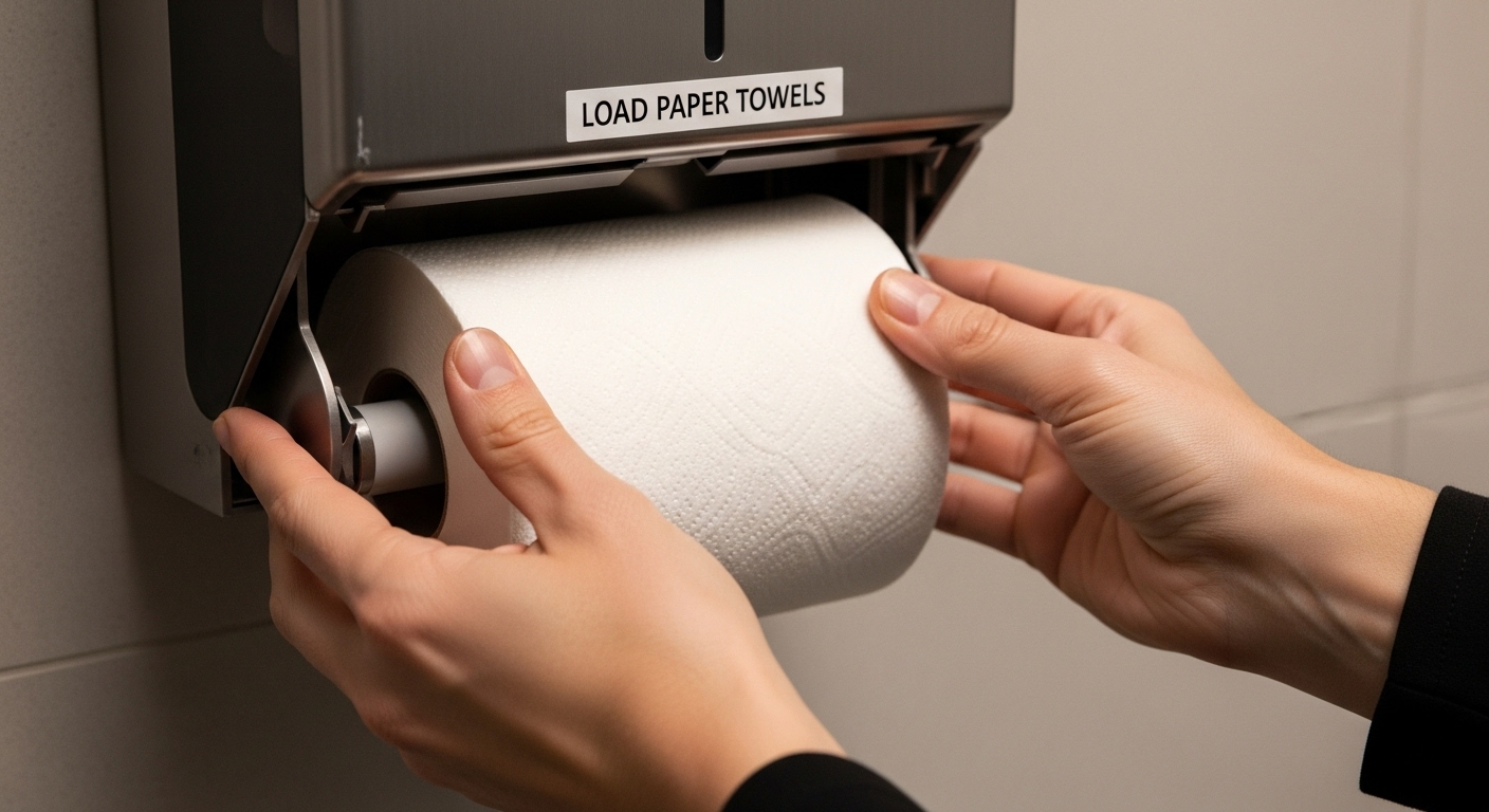 loading paper towel dispenser