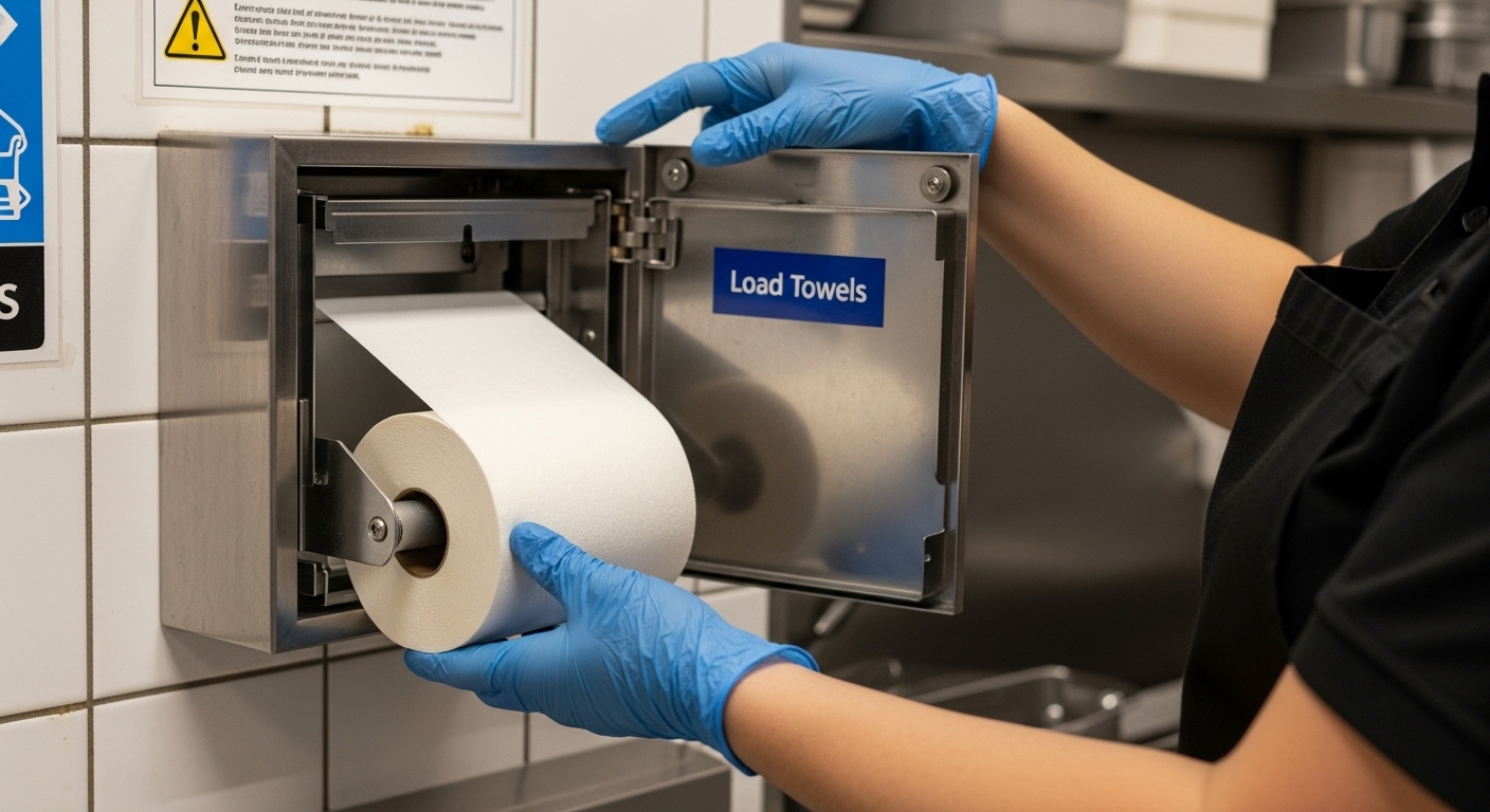 restaurant dispenser loading paper towel