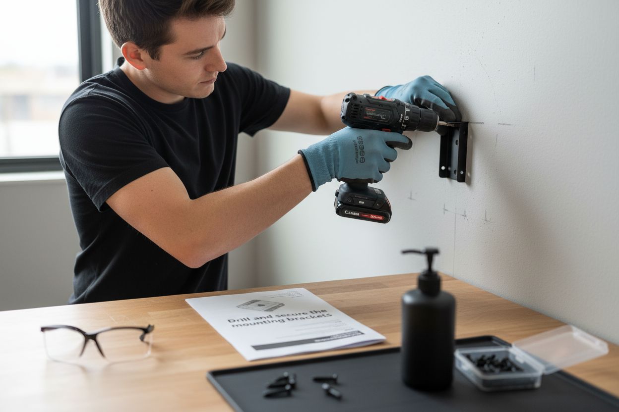 install dispenser drill brackets