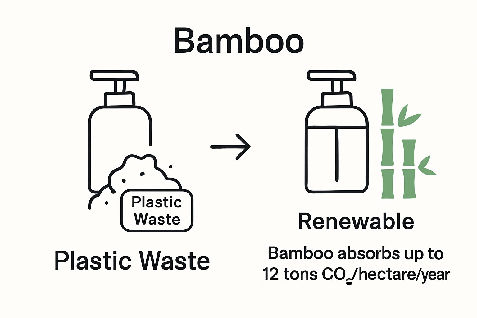 Plastic vs bamboo dispensers environmental impact infographic
