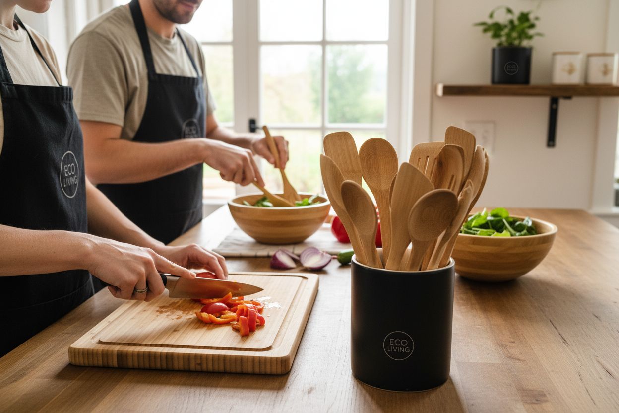bamboo utensils family kitchen