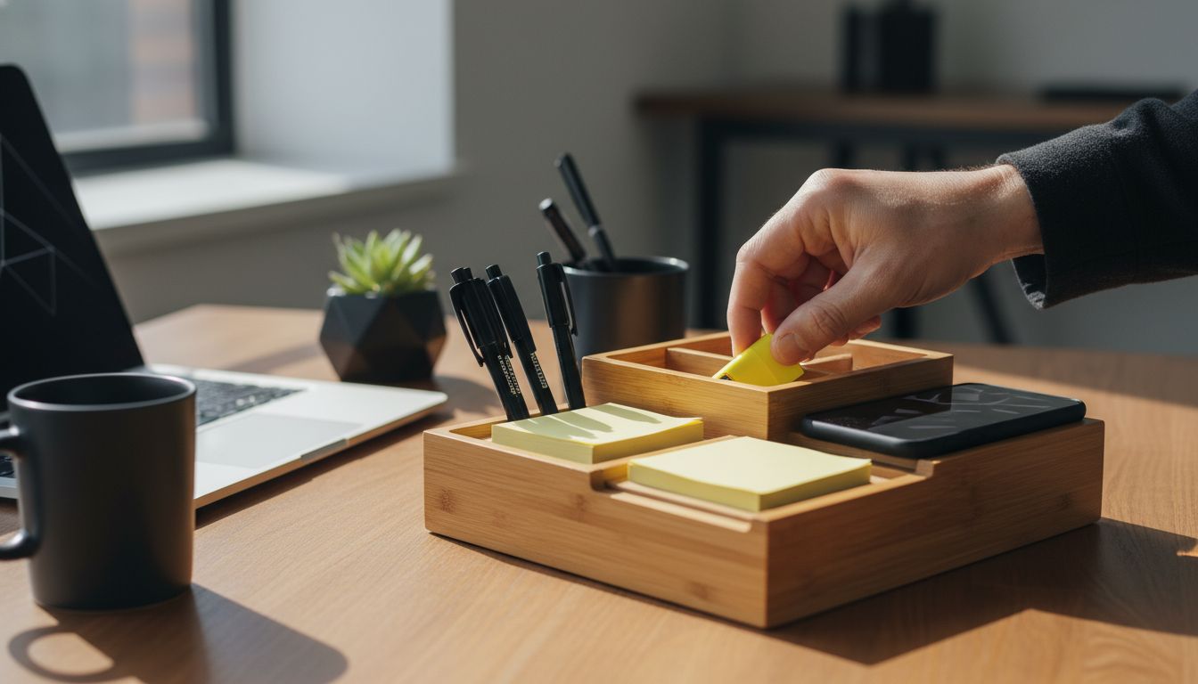 bamboo desktop organizer