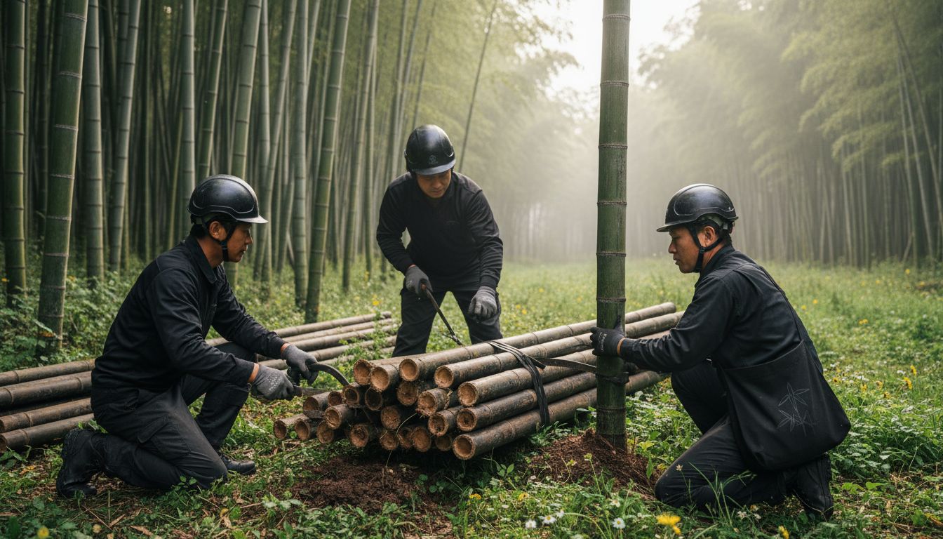 bamboo harvesting process