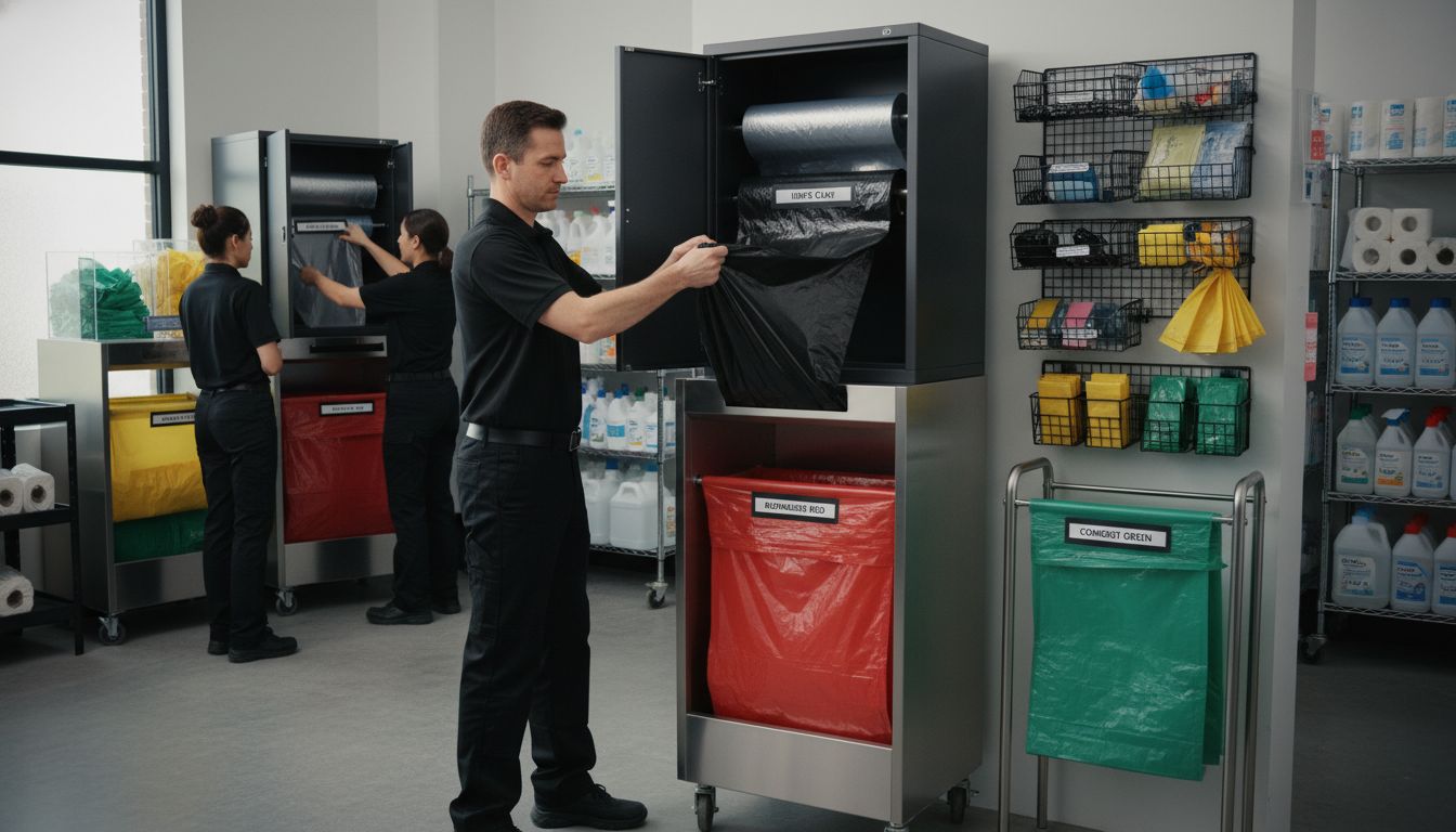commercial trash bag organization