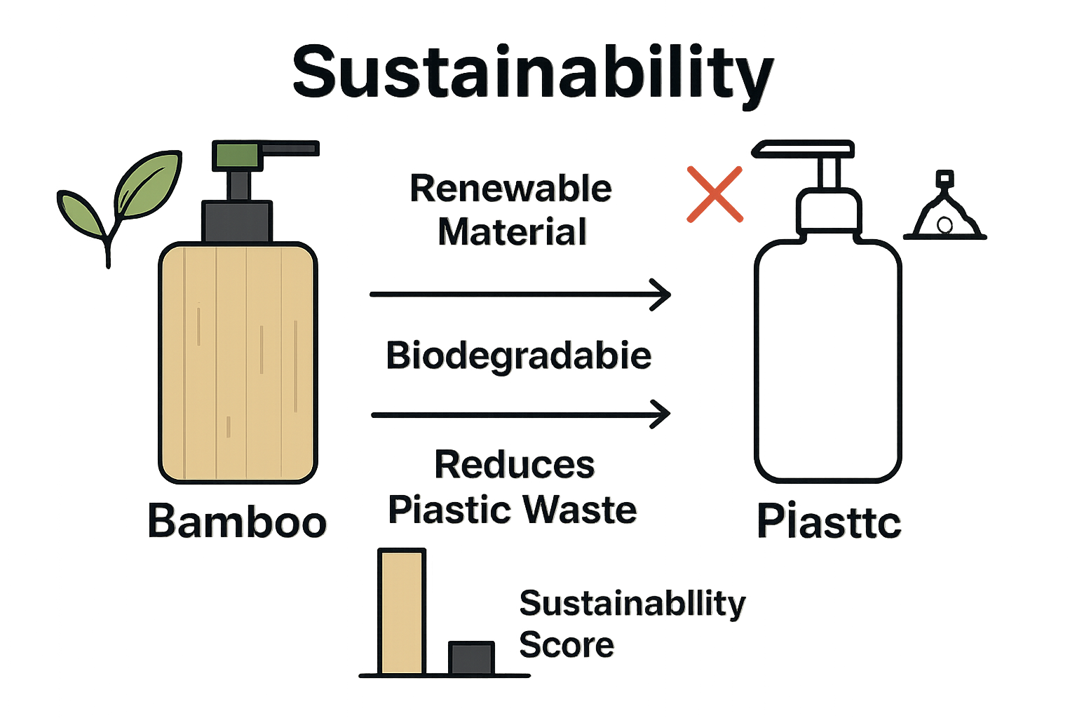Infographic bamboo vs plastic dispensers comparison