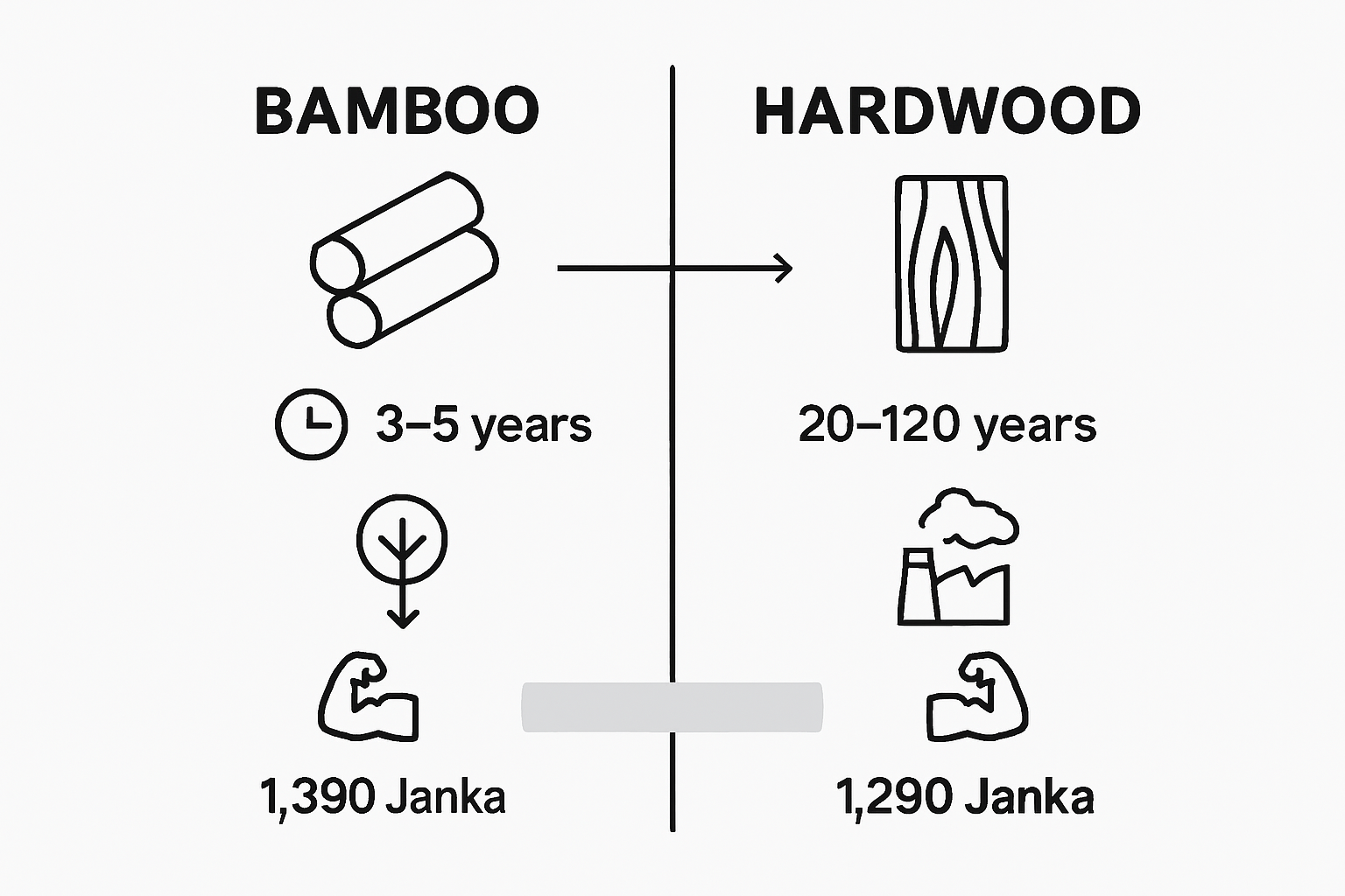 Bamboo and hardwood comparison chart