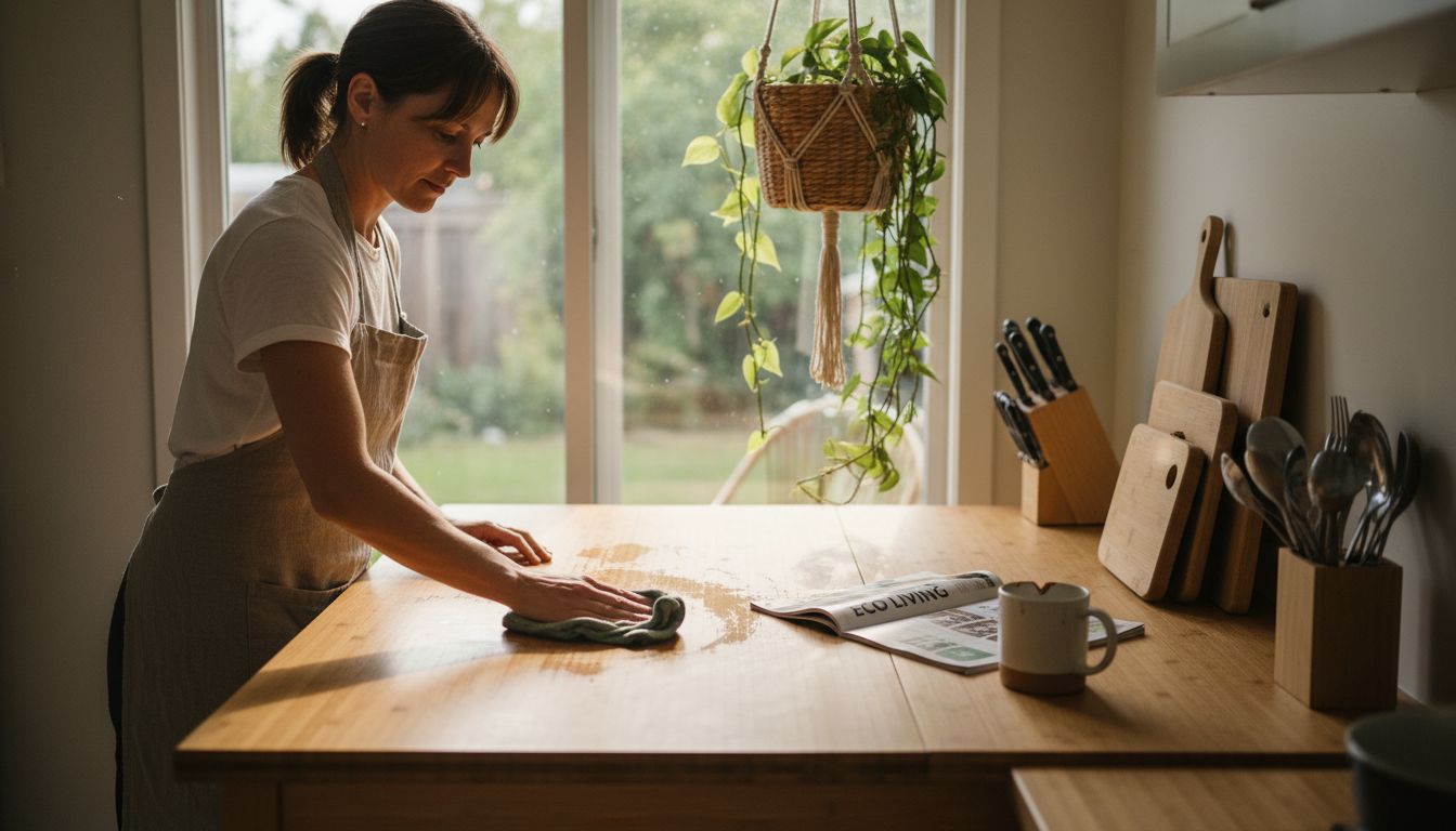 Cleaning sustainable bamboo kitchen products