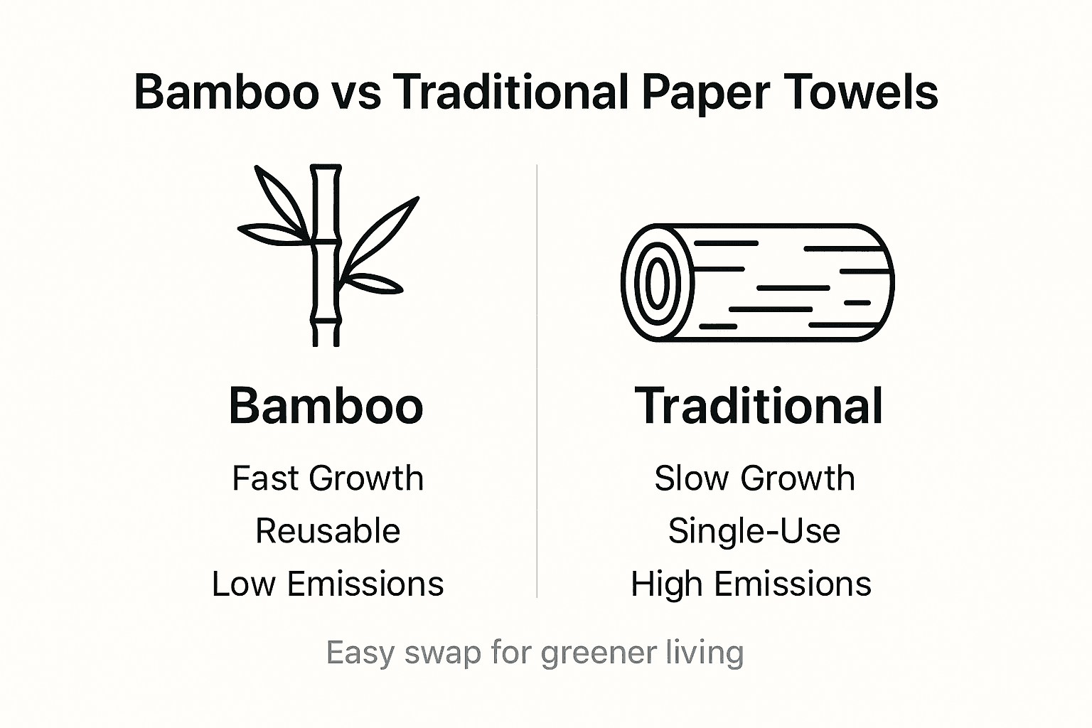 Infographic comparing bamboo and paper towels