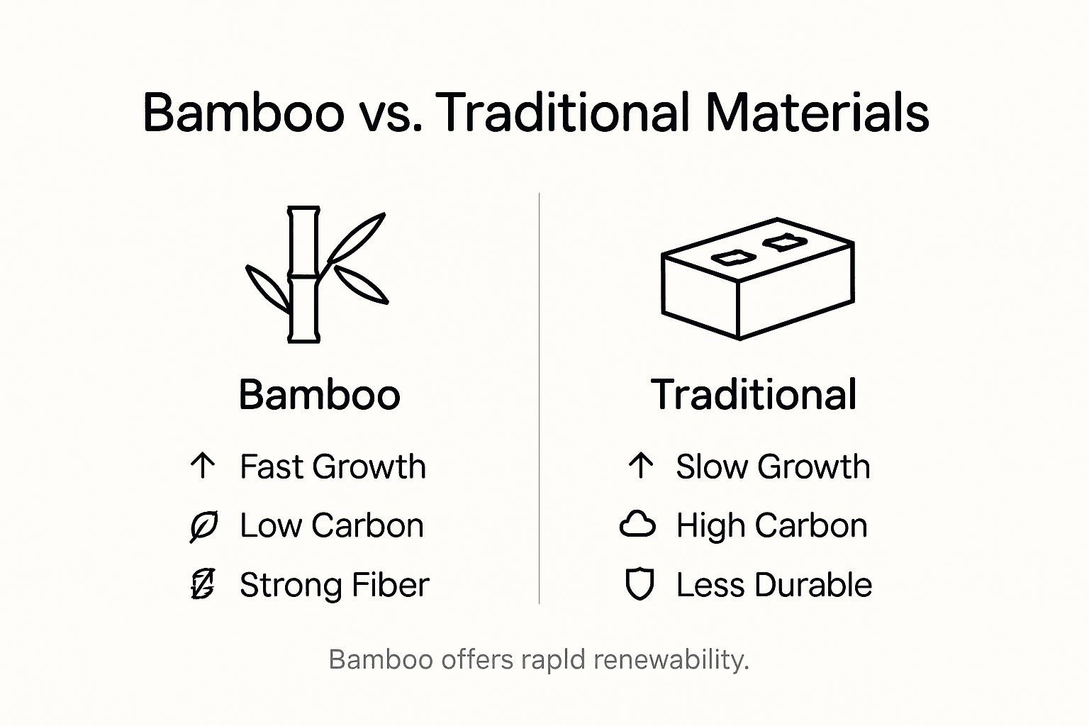 Infographic comparing bamboo to other materials