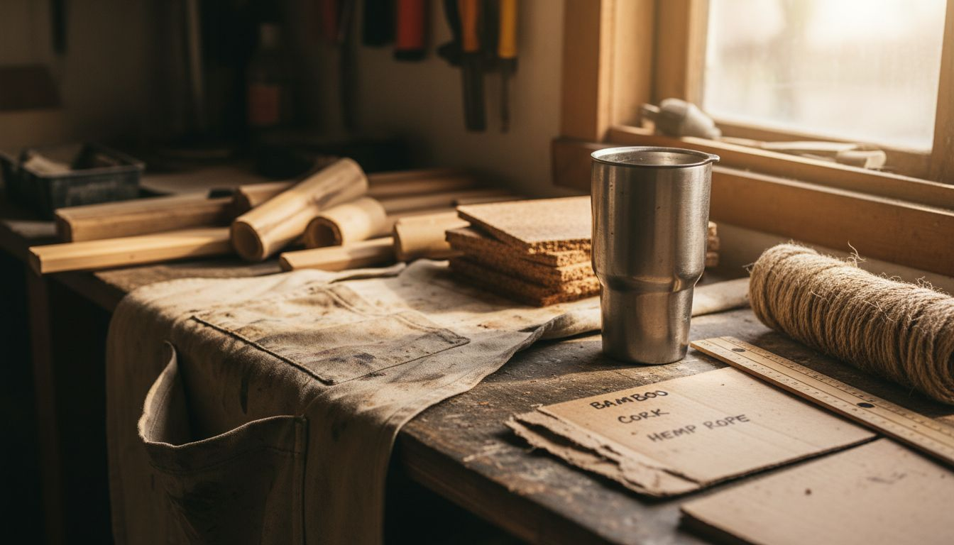 Eco-friendly materials bamboo cork hemp workbench