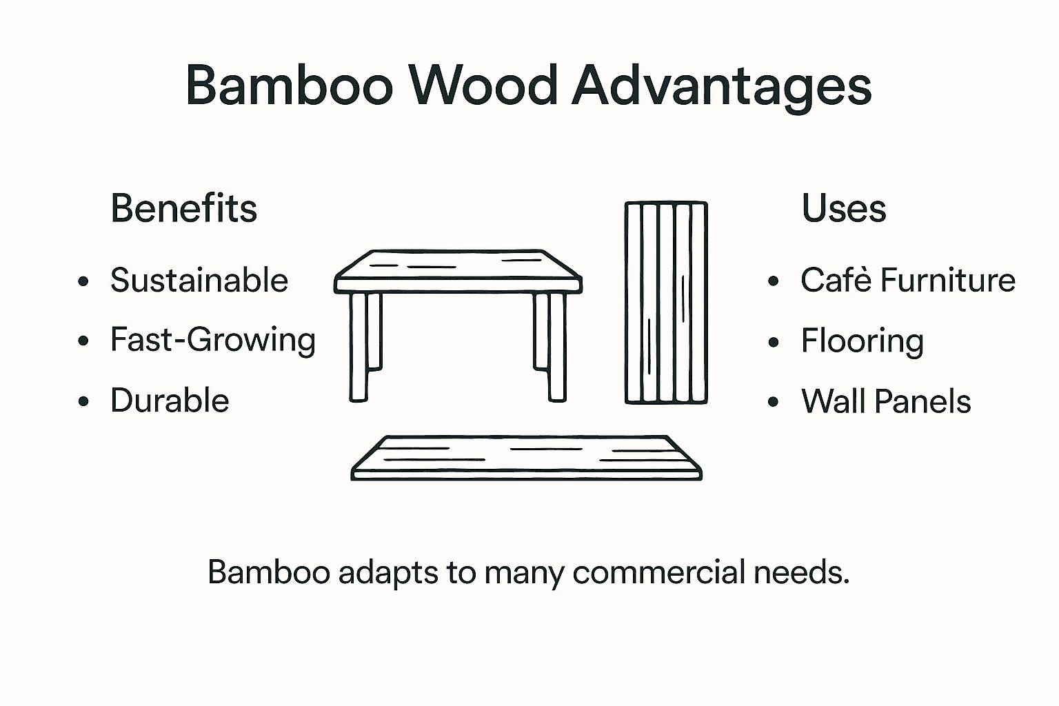 Infographic showing bamboo uses and benefits