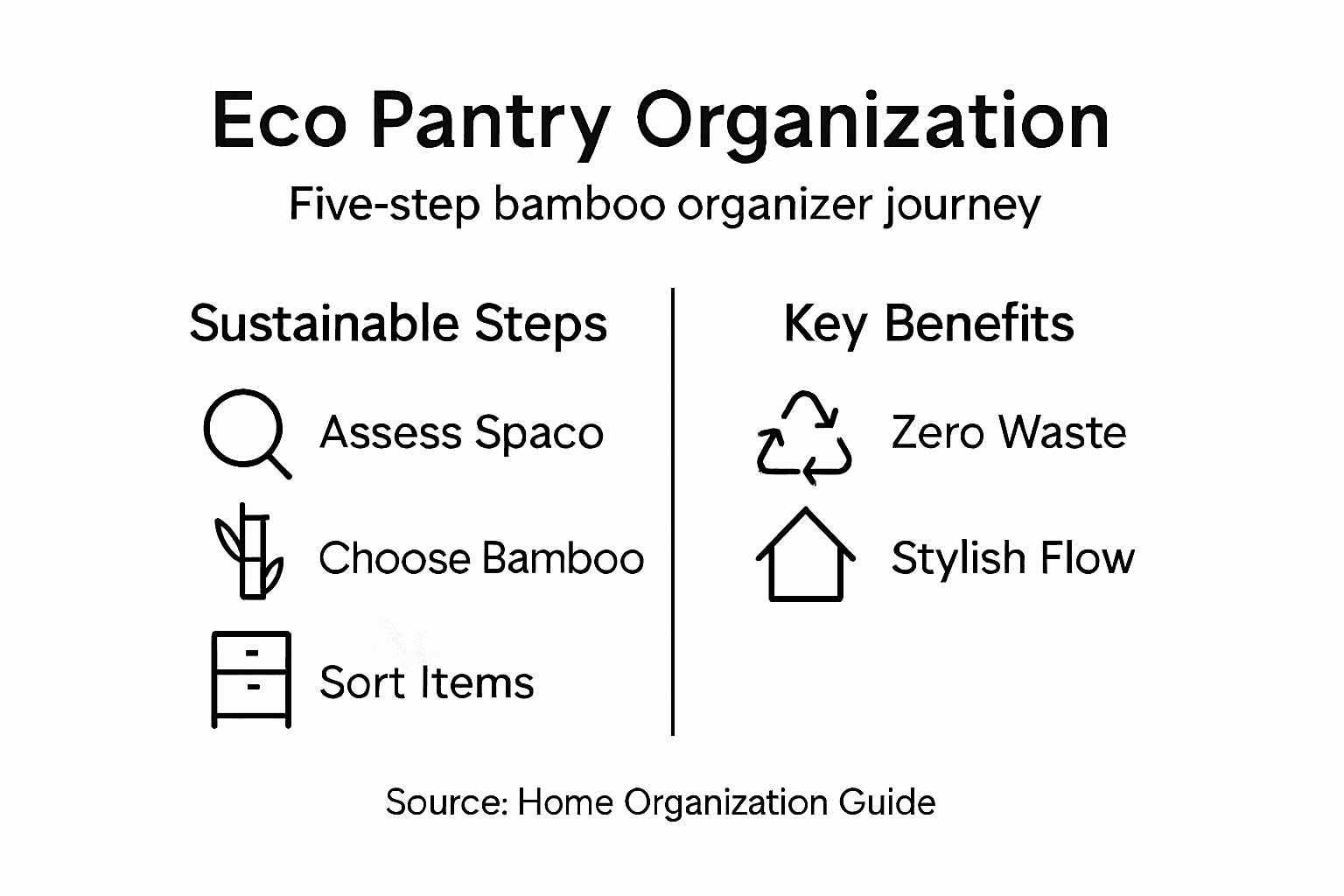 Infographic of pantry steps and benefits