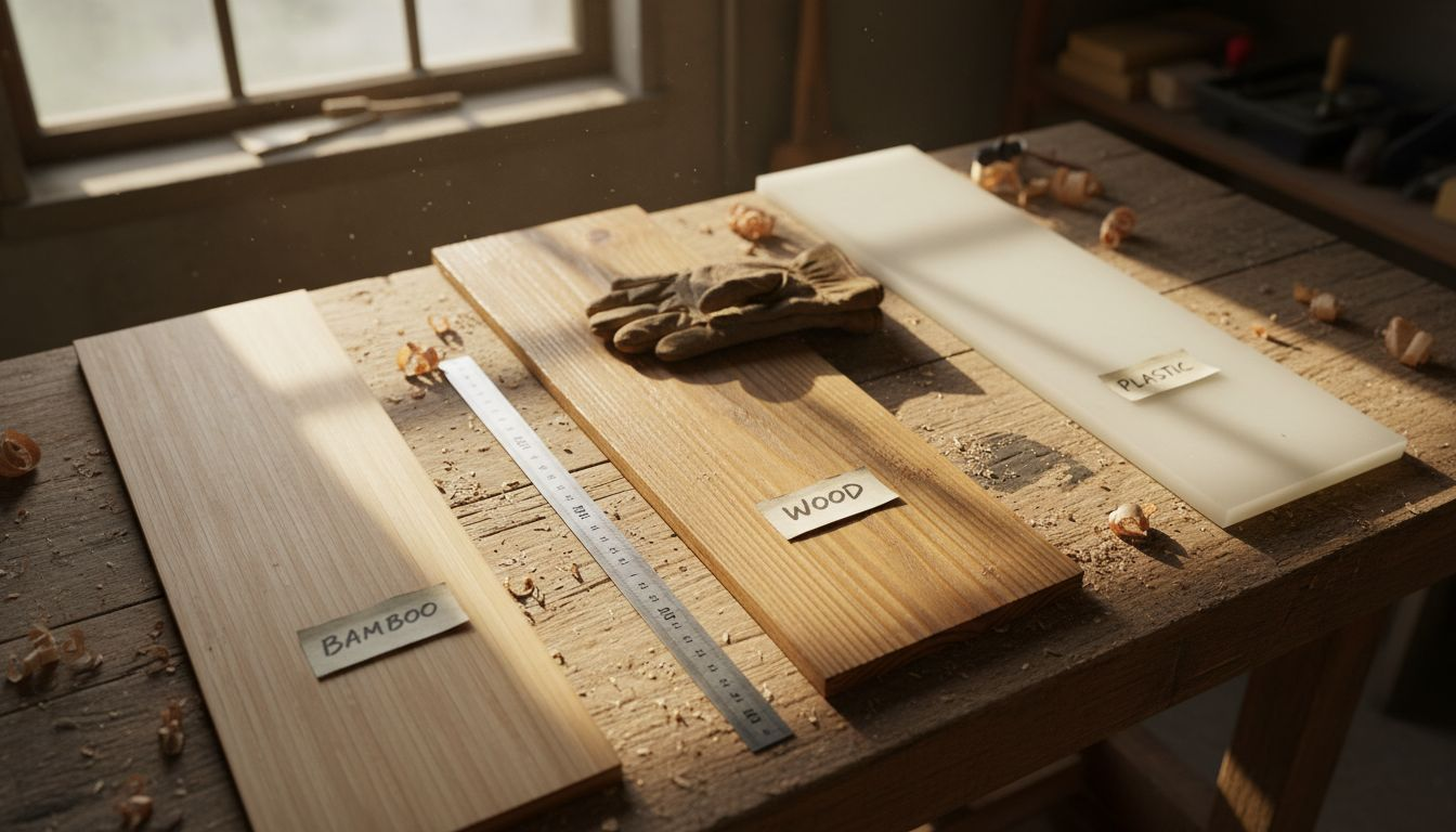 Bamboo wood plastic durability product sample comparison